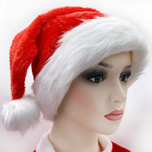 Chapeau de Noël de haute qualité avec logo personnalisé en gros pour la décoration unisexe casquette longue en peluche chapeaux du père Noël - Product Image 4