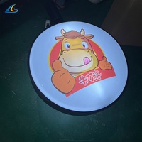 Boîte à lumière LED extérieure de sortie d'usine enseigne acrylique devanture de magasin signalisation lumineuse en tissu boîte à lumière LED ronde rotative personnalisée