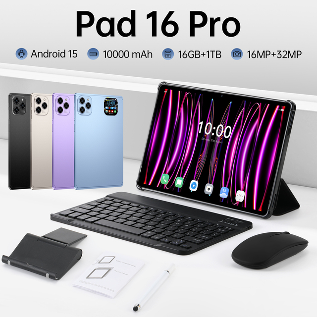 New Arrival Pad16 Pro Smart Tablet 2026 5G 16GB 1TB 10.1 Inch 32MP 10 Core OEM