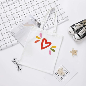High Quality Cute Shopping Family Friends Gifts Women Reusable Love Canvas Tote Cotton Bag for Packing - Product Image 3