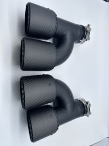 Двойной углеродного волокна выхлопные наконечники 2,5 Впускной глушитель из нержавеющей стали настраиваемый OE без коробки упаковка - Product Image 6