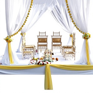 Traditional Indian Wedding Vidhi Mandap <b>Chairs</b> Maharani Gold Mandap Vedi <b>Chairs</b> Set For Wedding Ceremony Gujarati Wedding <b>Chair</b> - Product Image 4