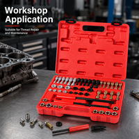 Kit d'outils manuels multifonctionnels professionnels en alliage de 42 pièces pour réparation et polissage de filetages (écrous, vis), comprenant tarauds, filières, clés, et mallette rigide OEM