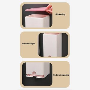 Boîte de rangement murale de luxe multifonctionnelle pour serviettes hygiéniques, mouchoirs et bâtonnets de coton, en plastique, pour salles de bain - Product Image 5