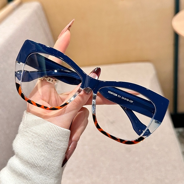 Xiaohongshu Style Anti-Blue Light Cat Eye Frame Non-Prescription Eyeglasses Fashionable Multi-Color Collision Eyeglass Live