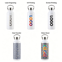Bouteille d'eau isotherme classique en acier inoxydable à double paroi avec couvercle en bambou, sans BPA, vente en gros directe usine, idéale pour le camping