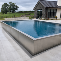 Grande piscine modulaire extérieure en acier inoxydable avec panneaux muraux préfabriqués en acier pour projets de centres sportifs
