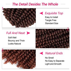 Leilong 8'' Tresses synthétiques pré-torsadées Black Beauty, cheveux colorés <span class=keywords><strong>avec</strong></span> Passion Spring Locs pour tressage - Product Image 4