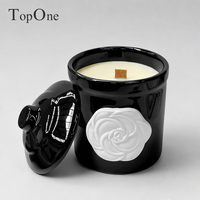 Benutzerdefiniertes Logo Schwarze Glas-Sojawachs-Aromatherapie-Kerze - Private Label OEM/ODM Geringe Mindestbestellmenge Großhandel Guangdong Individuelle Form für Zuhause