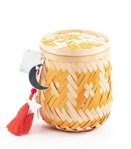 Cesta Rectangular de Bambú Hecha a Mano GREENCRAFT, Superventas, Decoración de Caja de Regalo Artesanal Tejida Natural para Ramadán y Eid, Logotipo Personalizado - Product Image 3