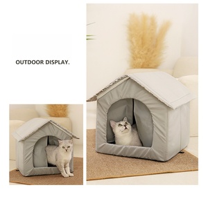 Yalıtımlı açık kedi evi hava kış Feral kedi barınak yükseltilmiş alt kendini ısınma evcil hayvan evi başıboş kediler için - Product Image 6