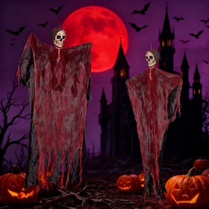 Décorations de fantômes suspendus pour Halloween Squelettes effrayants et sanglants Fantôme volant pour maison hantée Décoration intérieure extérieure pour Halloween - Product Image 1