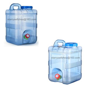 portable convenient recycled PC plastic outdoor camping bottle water container with handle tap faucet factory