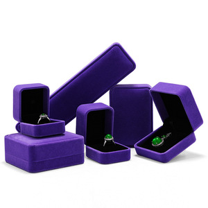 Tùy Chỉnh Dập Nóng Biểu Tượng Nhung Hộp Đồ Trang Sức Quà Tặng Bao Bì Vòng Vòng Cổ Hiển Thị Lưu Trữ Sang Trọng Hộp - Product Image 6