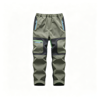Indepth Kids Outdoor Fleece gevoerde zware polyester/rayon broek met rits, omkeerbaar, milieuvriendelijk, winddicht, voor lente en herfst