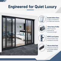 Système de porte coulissante en aluminium haut de gamme sur mesure avec moustiquaire, porte vitrée coulissante pour projets résidentiels et commerciaux