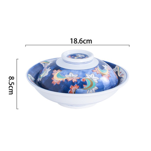 Bol japonais <span class=keywords><strong>Donburi</strong></span> avec couvercle en porcelaine, bol à nouilles ramen, bol à riz avec couvercle - Product Image 6