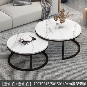 Table basse de tiroir de panneau de roche de combinaison de marbre à la mode pour de petits appartements meubles de maison pour le salon - Product Image 6