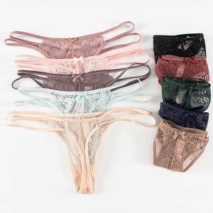 Bragas de encaje transparente Ropa interior sexy para mujer para adultos <span class=keywords><strong>Chicas</strong></span> hermosas Cintura baja francesa Hollow Out G String T Back <span class=keywords><strong>Tanga</strong></span> - Product Image 1