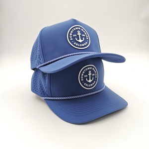 5 Panel Solid Waterproof Golf Cap Custom Silicone Logo Low MOQ OEM Laser Perforated 3D Rubber Patch Artisan Crafted - Product Image 3