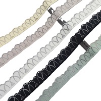 Ruban de dentelle élastique extensible de 2,5 cm de large pour jupes, sous-vêtements, chaussettes d'enfants, faux cols, leggings et gilets pour femmes