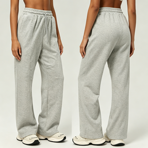 <span class=keywords><strong>Pantaloni</strong></span> Sportivi Casual da <span class=keywords><strong>Donna</strong></span> Stile Europeo e Americano, <span class=keywords><strong>Vita</strong></span> Alta con Coulisse, Gamba Larga Drappeggiata, Effetto Push-Up, Gamba Dritta - Product Image 3