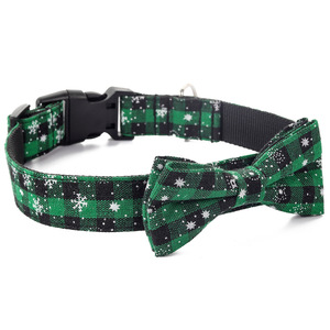 Collier pour animaux de compagnie, en Polyester, à carreaux rouge, accessoires pour chiens, avec nœud papillon amovible pour petits, moyens et grands chiots - Product Image 3
