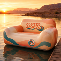 Canapé flottant gonflable avec dossier, chaise longue aquatique en PVC, usage commercial personnalisé, piscine, plage, lac, camping, vacances