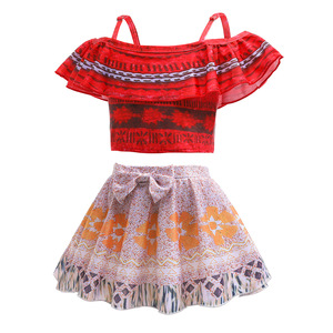 Traje de baño de verano, conjuntos de <span class=keywords><strong>tres</strong></span> piezas, vestido de princesa Moana para niñas, disfraz de Cosplay de Halloween Vaiana para niños, vestido de fiesta - Product Image 4