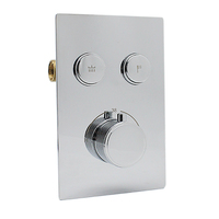 Mitigeur de douche thermostatique intelligent à commande intelligente, finition chromée, système de douche 2 fonctions pour salle de bain