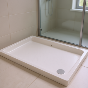 Plato de Ducha Rectangular Dolomite Gemma Cerámica 70 x 120 cm H 7 cm con Ranuras de Drenaje para Baño - Product Image 3