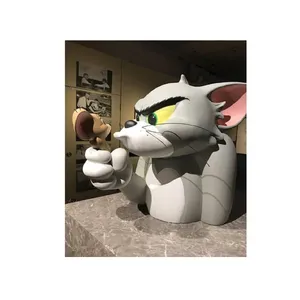 Patung fiberglass besar untuk mal belanja Tom dan Jerry ukuran hidup patung pabrik disesuaikan