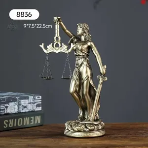 Statuette en polyrésine, déesse Thémiès en bronze, figurine personnalisée de la déesse grecque de la justice avec balance, décoration pour cabinet d'avocats - Product Image 5