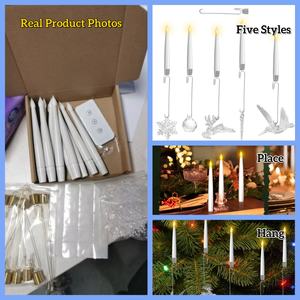 شموع عمودية بدون لهب OTHC XY-001 بلون العاج، مع وميض، تعمل بالريموت والبطارية، إضاءة <span class=keywords><strong>LED</strong></span> قابلة للتعتيم، 2700 كلفن أبيض دافئ، ضوء ثلاثي الأبعاد - Product Image 5