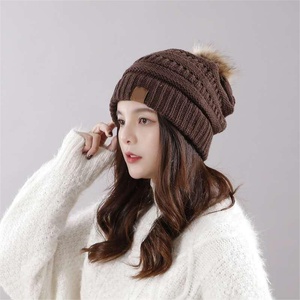 Multi-color Women's Winter Beanie <strong>Hat</strong> with Pom Pom, Cable Knit Slouchy Skull Cap, Warm Soft Elastic Knitted <strong>Hats</strong> - Product Image 1