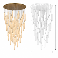 Lustre d'installation artistique en albâtre naturel de luxe, grande suspension pour hall d'hôtel, villa, escalier et hall d'entrée