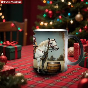 Taza Festiva para Clientes Empresariales, 11 oz, Cerámica Negra Esmerilada, Sensible al Calor, Taza Blanca - Product Image 2