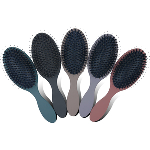 Retail or Wholesale Customized Logo hair Brush Paddle Cushion Nylon Boar Bristle Hair Brush Detangling Massage ABS Hair Brush