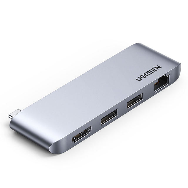 UGREEN 3 in 1Hub USB Type C to 4K-HDMI 2 USB 3.0 Port Adapter Dock Station for MacBook