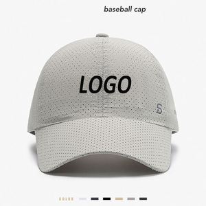 Gorra de béisbol de 6 paneles de secado rápido al por mayor, ligera, para golf y running, con logo bordado, moda diaria, sombrero para hombre - Product Image 1