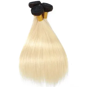 Dark Root 1B/613 Honey Blonde 2 Tone Ombre Unprocessed Brazilian Virgin Human Hair Weave
