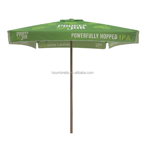 Роскошный уличный зонт-парасоль из нержавеющей стали с деревянной опорой и водонепроницаемым полиэстеровым тентом для европейского рынка - Product Image 1