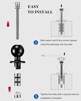 Support de fourche de moto à prix d'usine, base étanche avec boule en TPU de 25 mm, diamètre 12 mm et 25,4 mm pour trous de vis, support pour caméra et téléphone