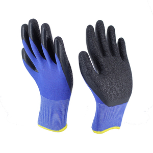 Gants industriels imperméables anti-coupure de taille XL très vendus Gants de construction rouges et noirs en latex de polyester enduit pour l'usine