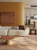 Canapé d'angle en velours chenille importé, style « Old Money », pour villa, grand format, salon, luxe discret, amovible