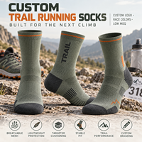 Chaussettes de trail running personnalisées respirantes et amorties avec logo pour la course en extérieur et la randonnée, faible MOQ, OEM