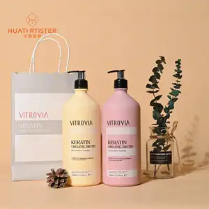 Huati Sifuli VITROYIA 1000ml sapore naturale di cheratina bio biotina nutriente shampoo e balsamo set per danni ai capelli