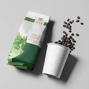 Food Grade Custom Logo Printed Coffee Beans Pouch 200g 500g Plastic Packaging Bag For Coffee Beans Black Tea Packaging