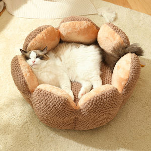 BunnyHi PET008 Cactus <span class=keywords><strong>Fleur</strong></span> Pet Lit Chat Nid Tapis En Gros Chaud Hiver Épais En Peluche Confortable Pétale Forme Florale Lit Pour Animaux De Compagnie - Product Image 3
