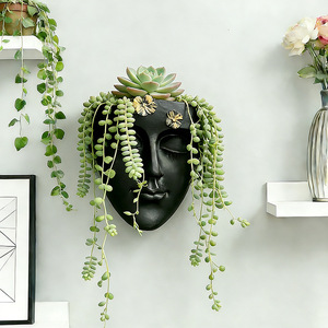 Maceta Creativa con Diseño Abstracto <span class=keywords><strong>de</strong></span> Rostro y Flor, Decoración <span class=keywords><strong>para</strong></span> Sala <span class=keywords><strong>de</strong></span> Estar, Patio Exterior, Jardín, Manualidades Decorativas - Product Image 3